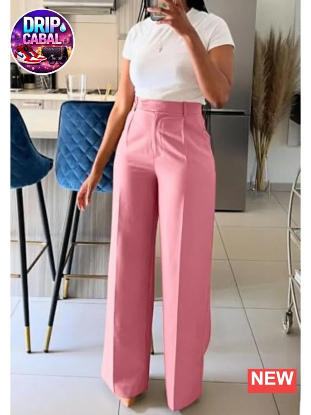 Women's High Waisted Wide Leg Dress Pants Straight Leg Slacks Trousers,